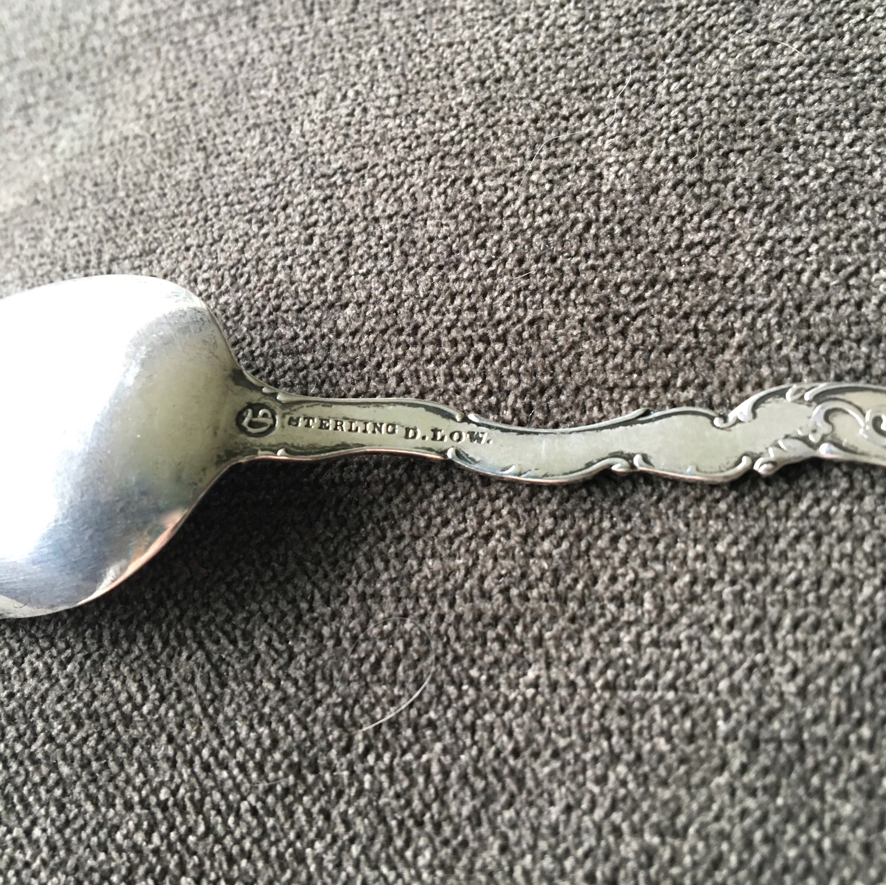 Image showing the silver marks on the back of the Nathaniel Hawthorne spoon.